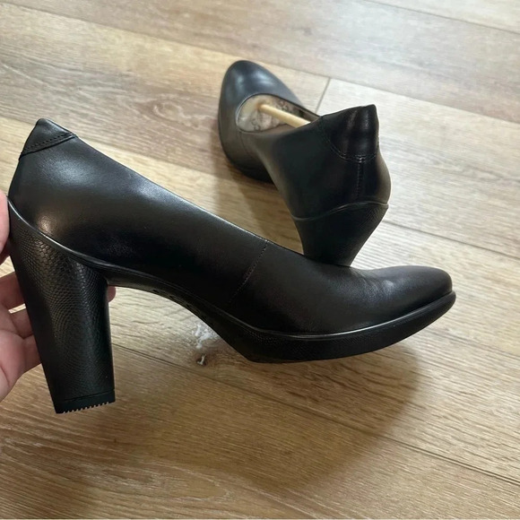 NIB Ecco Sculptured 75 Round Toe Textured Heel Leather Heels Size 41, 10-10.5 - Picture 10 of 12